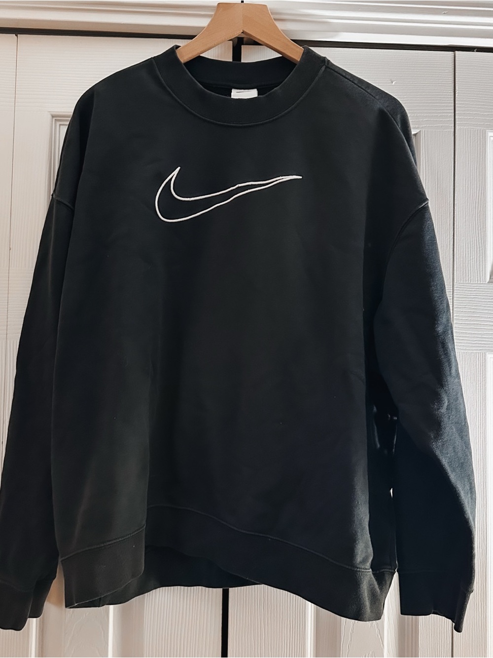 Nike Black Crewneck Sweatshirt with White Swoosh